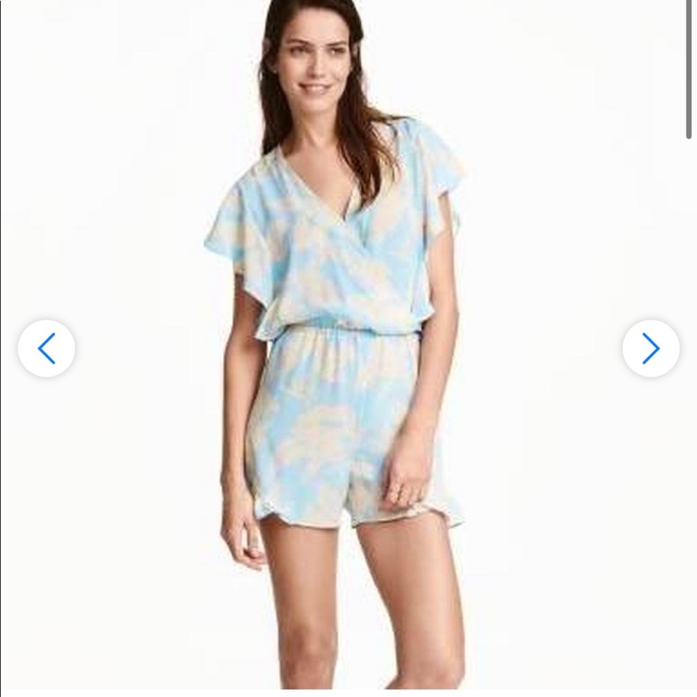H&M Blue and White Romper